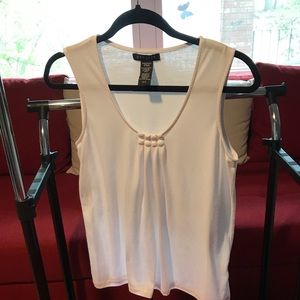 Project (S) White TankTop w/ Deco stones & pleats